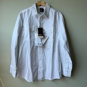 5.11 Tactical Mens Company Long Sleeve Shirt White NEW‎ Medium Work